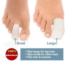 2 пары гелевых колпачков для пальцев, пластырь против волдырей, силиконовая гелевая накладка против мозолей, уход за ногами, массажер для пальцев