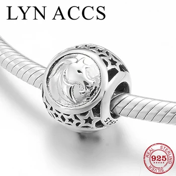 

Fashion 925 Sterling Silver Aries Galaxy Star Sign Zodiac Beads Charms Jewelry Making Fit Original Pandora Bracelets Bangles