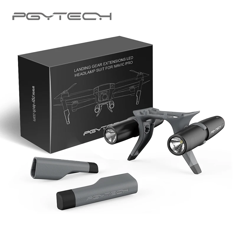

PGYTECH Extended Landing Gear Leg Support Protector and Extension LED Headlamp set Replacement Fit For Mavic Pro Drone