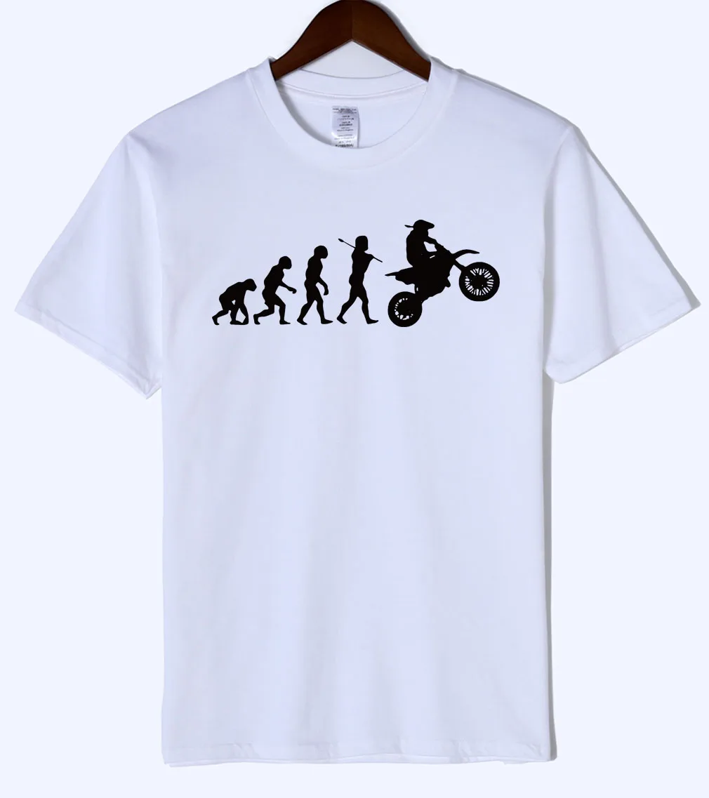 Dirtbike с изображением процесса эволюции и мотокросса мужская футболка Летняя Повседневная модная мужская футболка хлопок высокое качество короткий рукав футболки