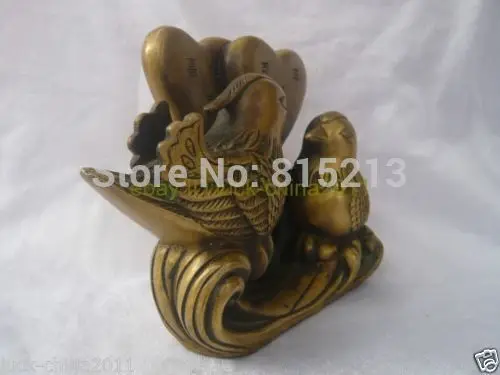 

bi00810 Exquisite Collectibles chinese Old Brass Yuanyang Statues