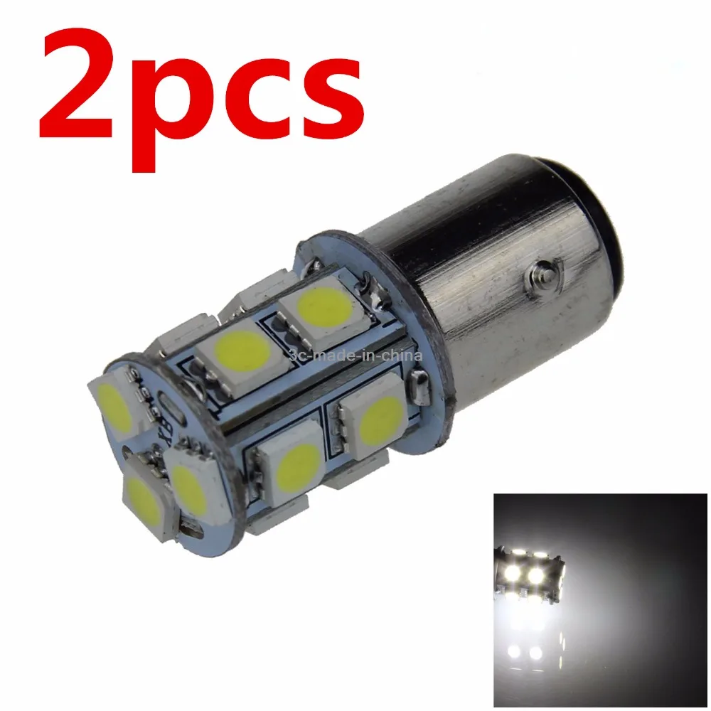 2шт S25 1157 13 светодиодный SMD 5050 P21/5W BAY15D Автомобильный задний стоп сигнал лампа белый
