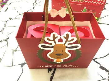 

wholesale 19.5X10X15cm Elk handbag fashion gift paper bag modern cake bag/ Cake, candy, snacks packing paper bags 100pcs/lot