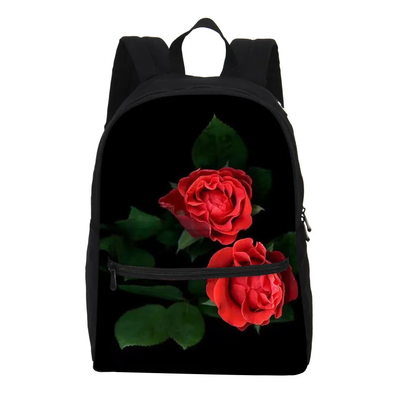 

VEEVANV New 3D Printed Backpack Pretty Rose School Bookbag Daily Rucksack Girls Mochila Fashion Flower Canvas Women Shoulder Bag