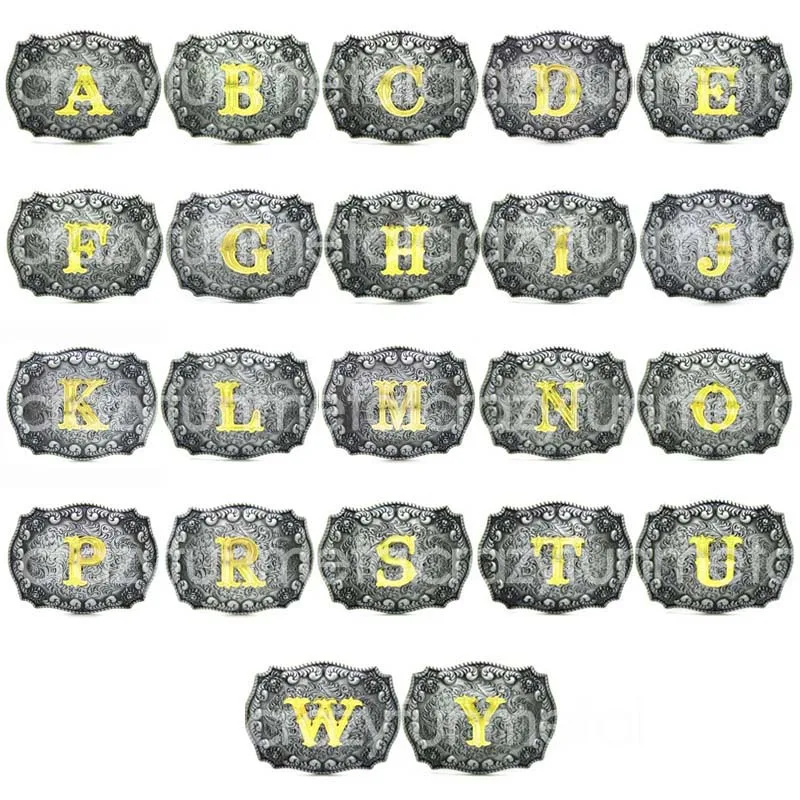 

Letter Western Pattern Rodeo Initial Belt Buckle