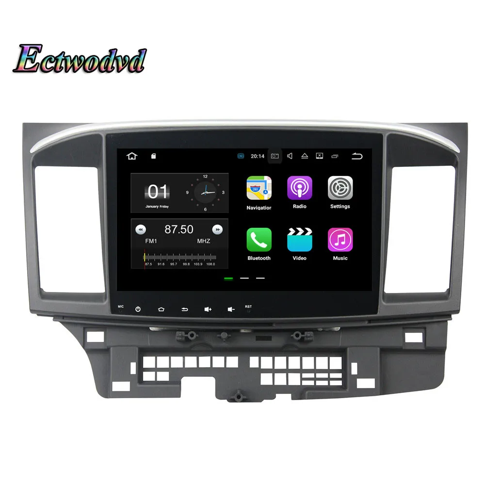 Cheap Ectwodvd Octa Core 4G RAM 64G ROM Android 9.0 Car Multimedia DVD Player GPS HeadUnit for Mitsubishi Lancer 2015 15