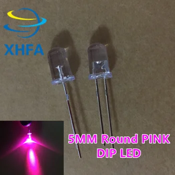 

200pcs /lot 5MM Pink Round Transparent super Bright Light bulbs emitting diode LED Free shipping F5mm pink diodes led