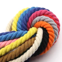 Cabo trançado de algodão 100%, corda de 10m, 3 tubos, cordão de algodão torcido, decoração artesanal faça você mesmo, para bolsa com cordão cinto de 20 cores
