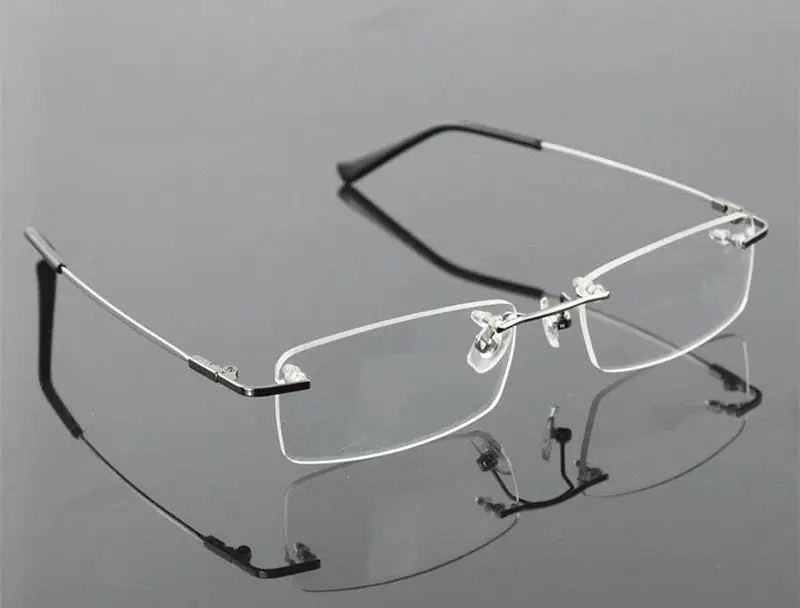 Без оправы титановый сплав гибкие оптические очки оправа, оправа для очков градусов очки oculos de grau прописные очки - Цвет оправы: gray