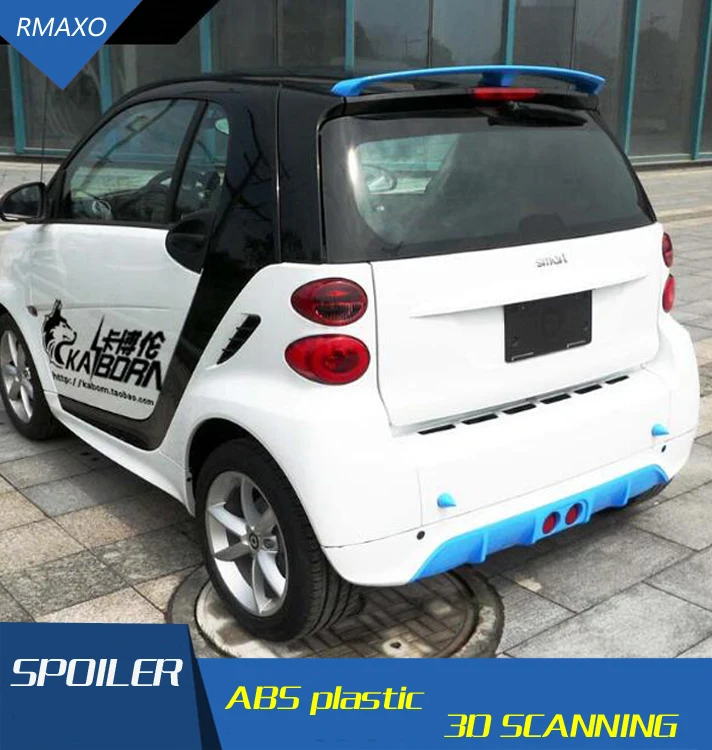 

For Smart fortwo Spoiler ABS Material Car Rear Wing Primer Color Rear Roof Spoiler For Benz Smart fortwo 453 Roof Spoiler