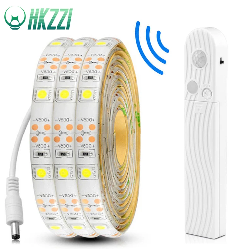 

HKZZI 1M 2M 3M Motion Sensor LED Strip Night Light IP65 Bed Cabinet Stairs Light LED Strip Lamp 5V For TV Backlight Lighting