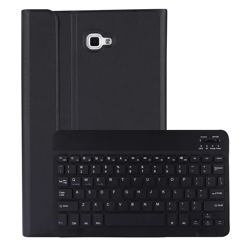 Black Съемная Беспроводная клавиатура Bluetooth для Samsung Galaxy Tab A T580/T585 10,1, тонкий Чехол-подставка+ беспроводная клавиатура#25 - Цвет: Black