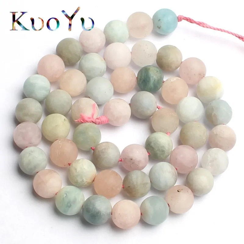 

Natural Dull Polish Matte Morganite Stone Beads Round Loose Beads For Jewelry Making DIY Bracelet Necklace 15"inch 4/6/8/10/12mm