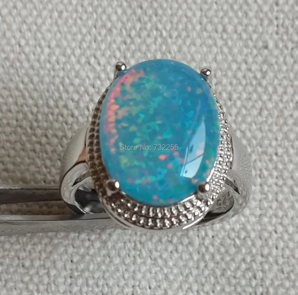 

Cool big blue fire opal stone ring for men