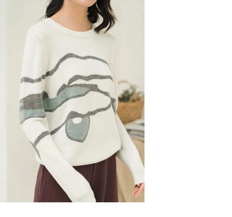 Инман Зима Новое поступление Мода Свежий стиль Жак ткань повседневные свободные ленивый стиль женский пуловер свитер