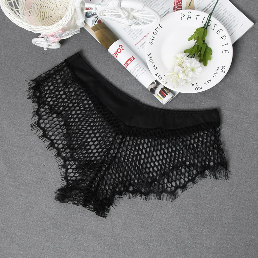 

2017 New Soft Breathable Fishnet Panties Women's Sexy Lingerie Lace Briefs Transparent Underwear G-string Nightwear