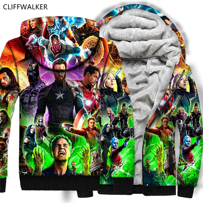 Дропшиппинг Marvel Мстители 3 3D печати с капюшоном осень-зима хип-хоп утолщаются