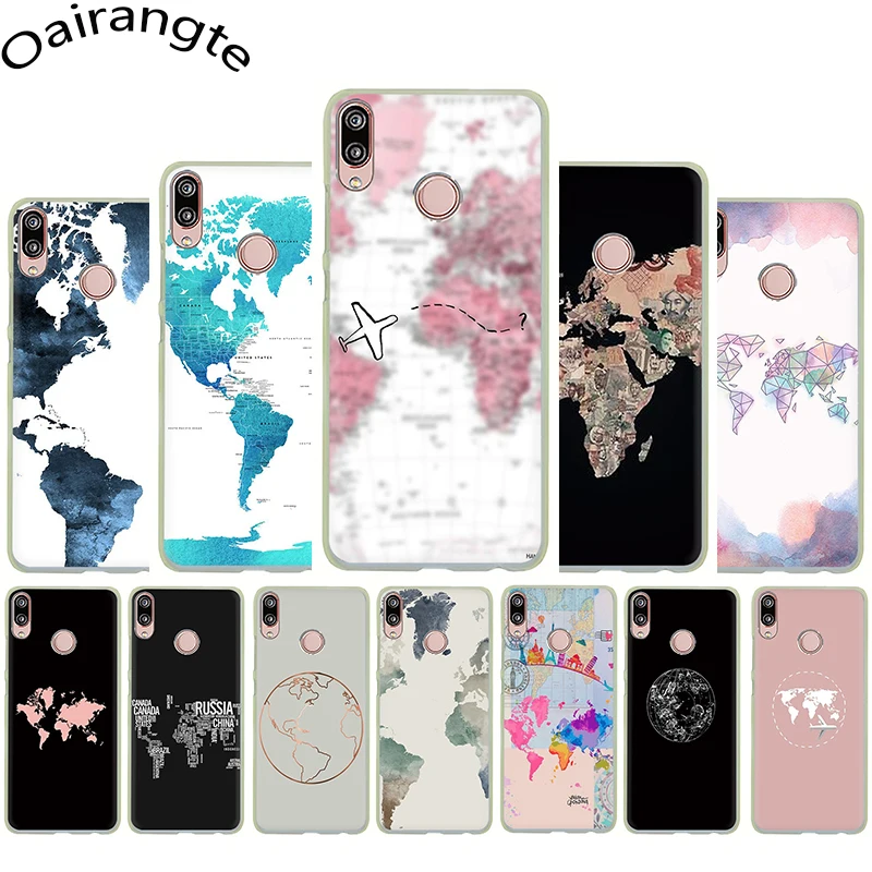 

Travel in the world map Hard phone Cover case for Huawei P8 P9 P10 P20 P30 Lite Pro Mini P Smart
