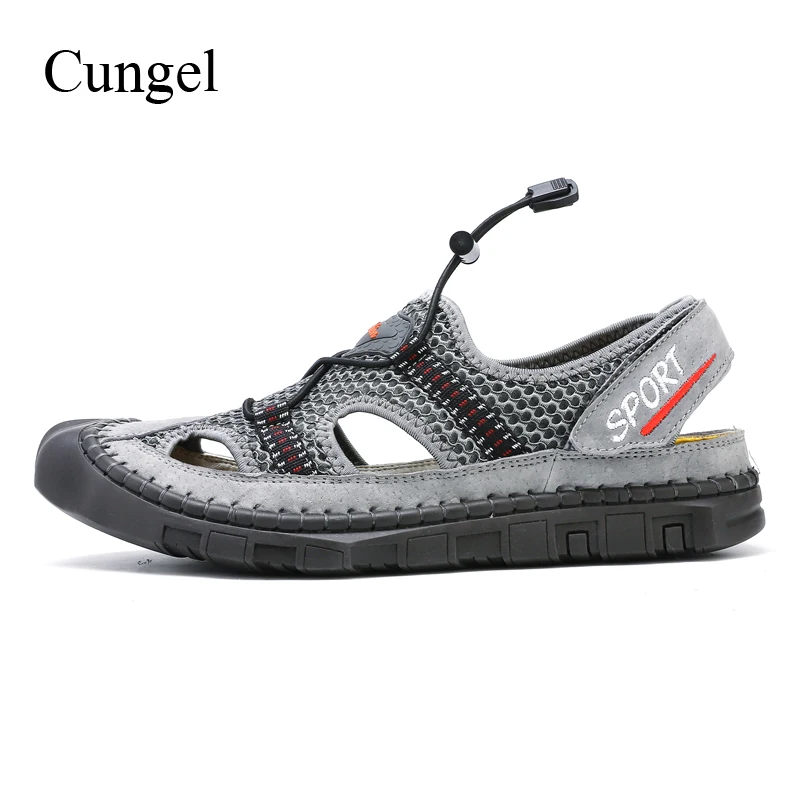 Cungel Summer Men Outdoor Sandals Trekking Hiking shoes Mountain Breathable Comfortable Beach Sandals Non-slip Climbing shoes
