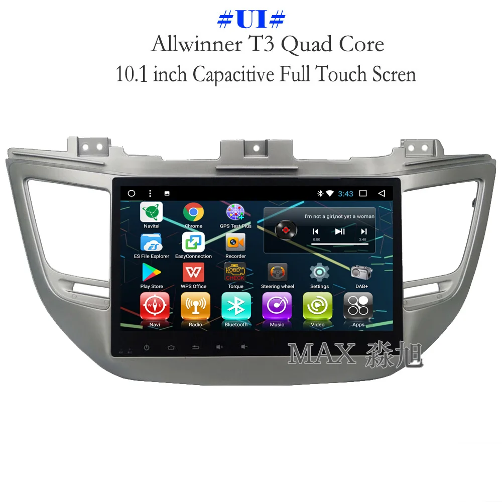 Excellent MAX Android 7.1.1 Silvery Frame For Hyundai Tucson/IX35 Car Radio GPS Navigation System Bluetooth call/music WIFI SWC free map 2