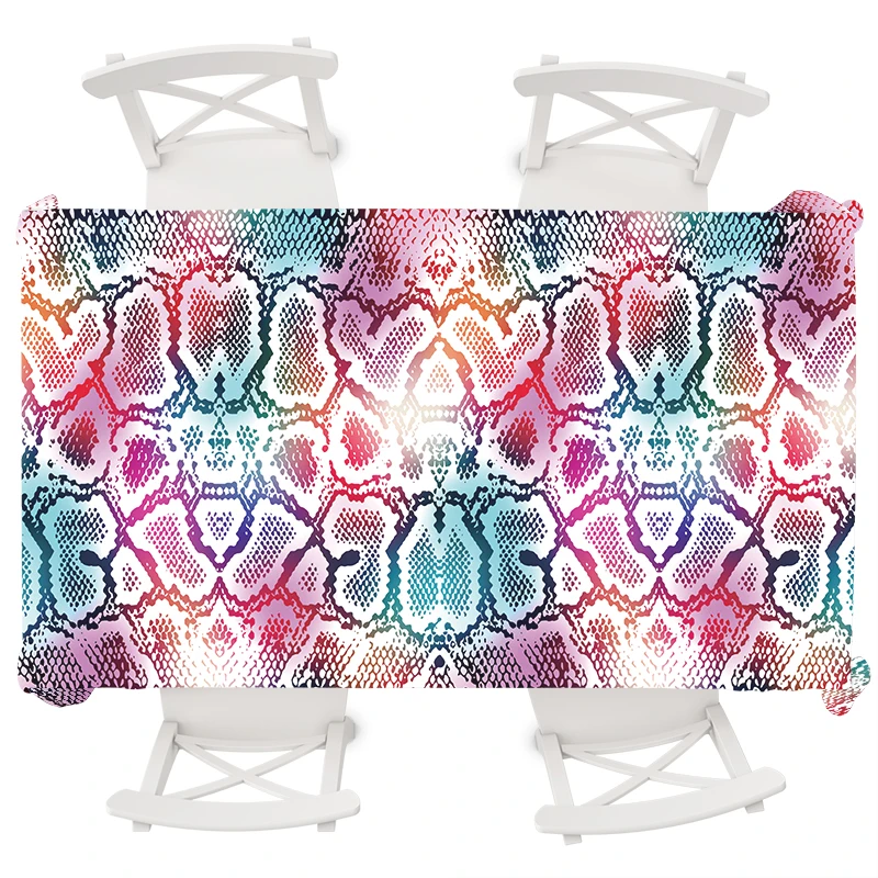

Ombre Snake Skin Tablecloth Dining Kitchen Round Tablecloth Elegant Rectangular Tablecloth Wedding Party Oilproof toalha de mesa