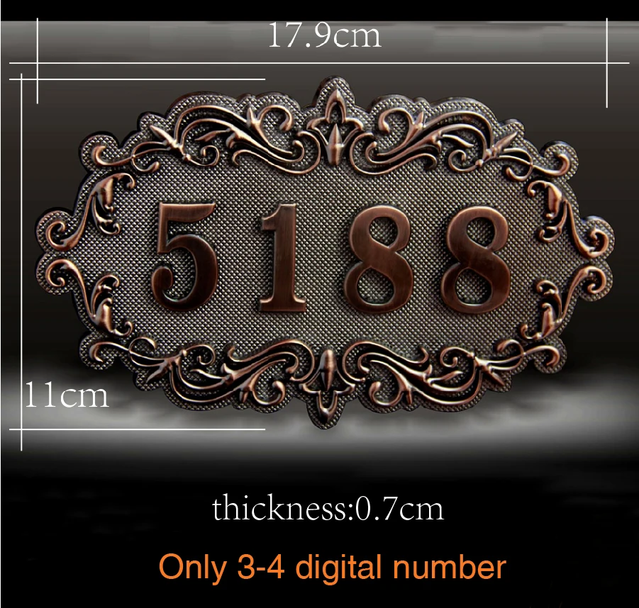 House Number; European style Door Sign; Gate Number;Custom made;3 to 4