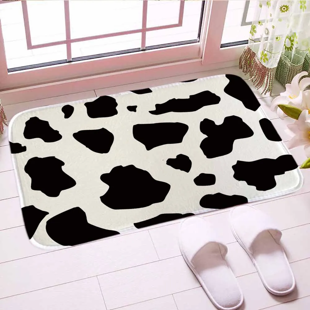 Animal Fur Theme Doormat Custom Kitchen Mat Giraffe Cows Stripe Leopard
