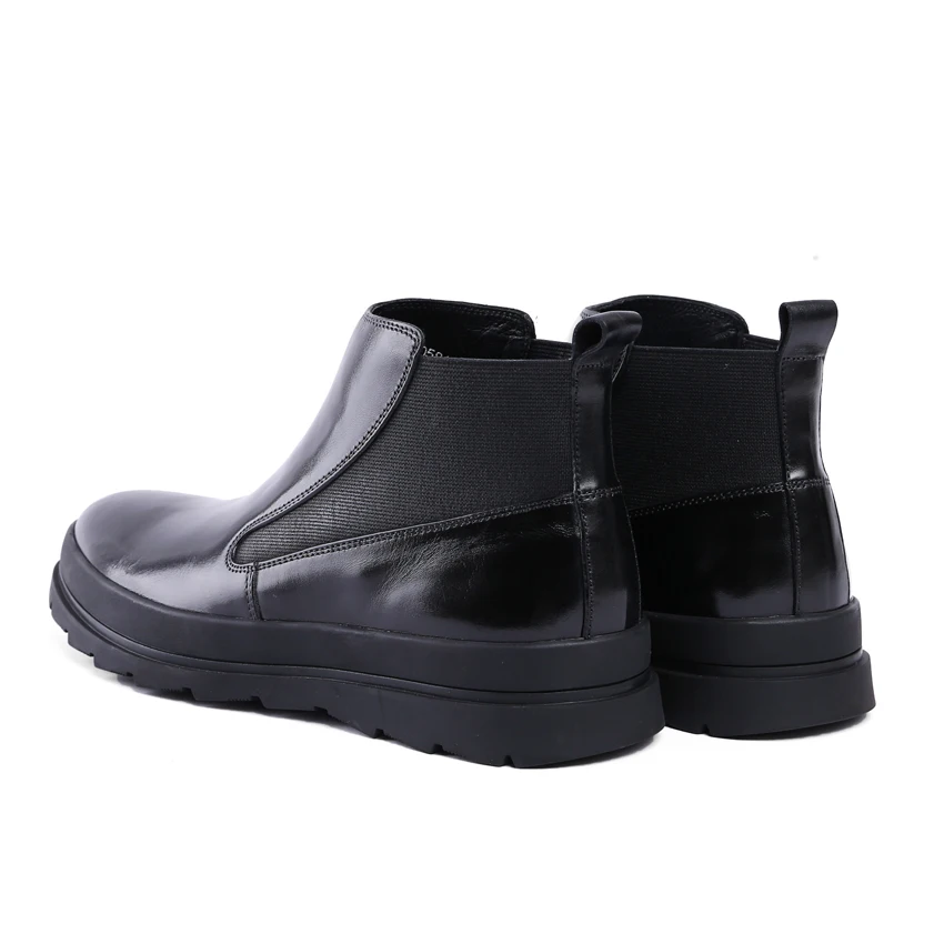 Новые модные мужские Ботильоны челси из натуральной кожи с высоким берцем обувь ручной работы в ковбойском стиле на плоской платформе с круглым носком YMX203
