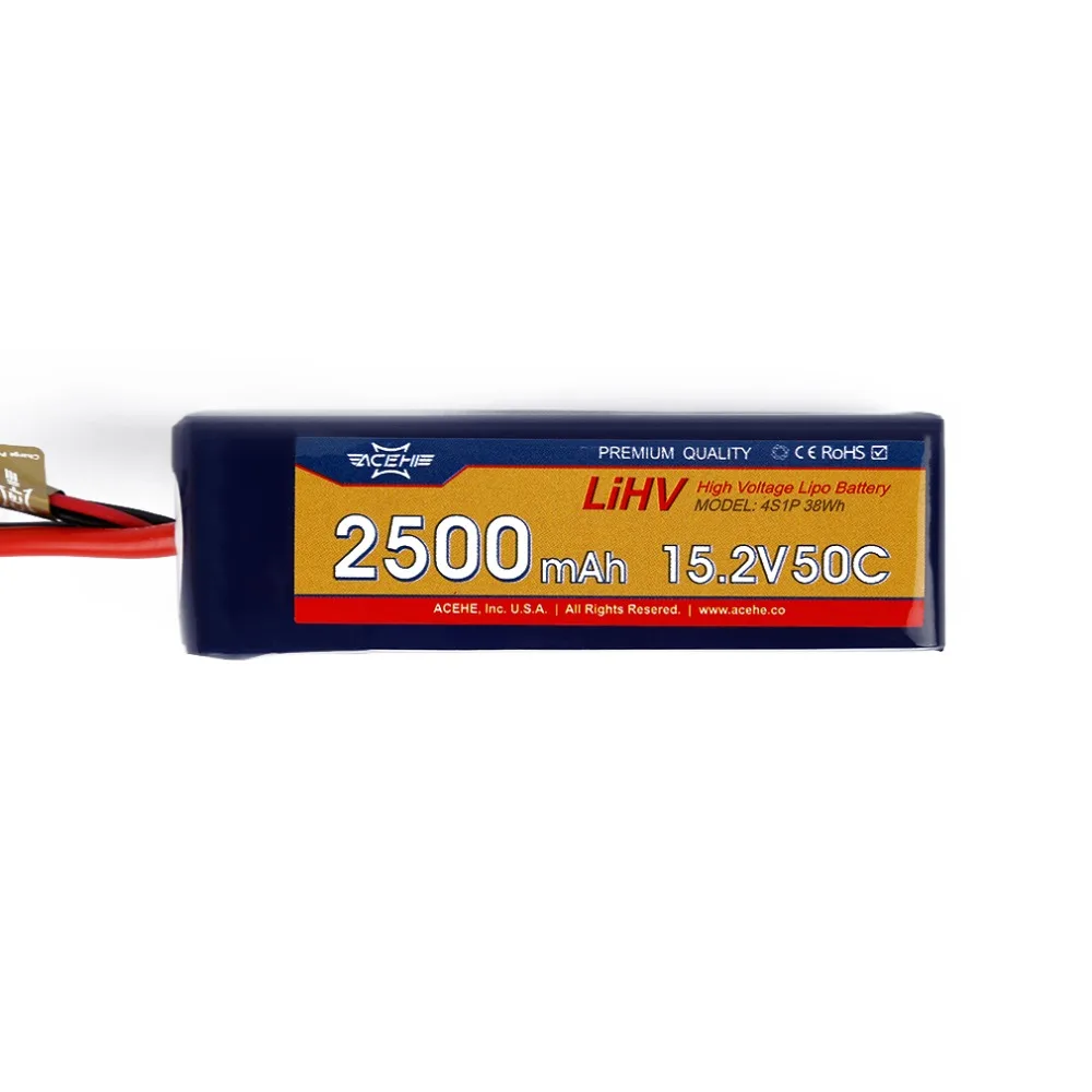 

ACEHE 4S1P 38Wh Lipo Battery 15.2V 2500mAh 50C XT60 Plug High Voltage Lipo Battery