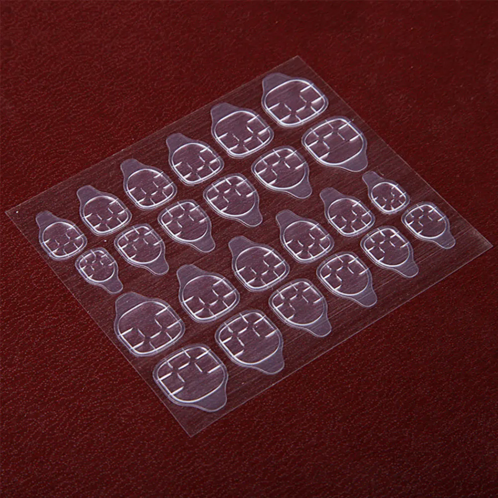 

24pcs/sheet Double-side Transparent Tips Tape Nail Glue Nails Art Tool Fake Adhesive False Nail Sticker