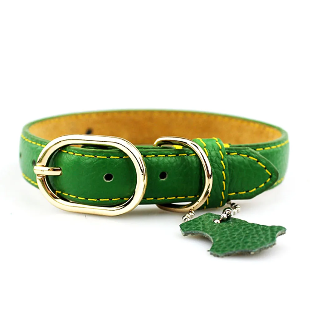 Pet Dog Collars Solid Leather Collars For Small Large Dogs Durable Quick Release Basic Collars Dogs Puppy Pet Products (5)