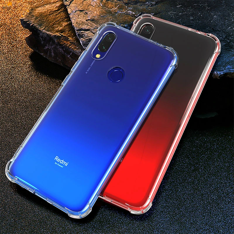 

Case For Xiaomi Redmi 7 Redmi Note7 Phone Protection Transparent Clear Case Shockproof Anti fall Luxury Silicone Cover Shell Bag