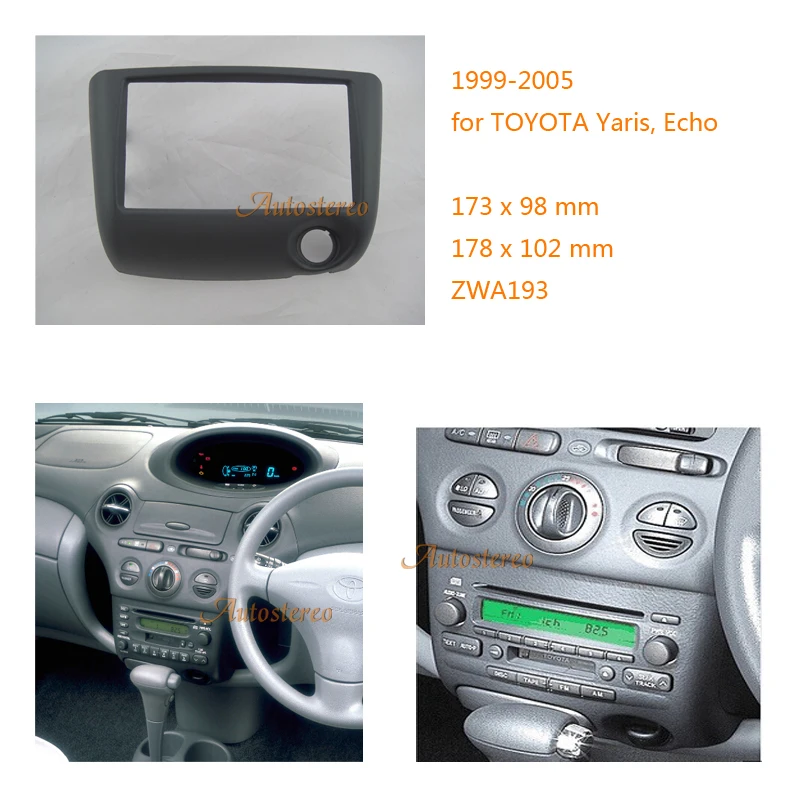 

Car Radio Fitting Kit installation fascia for TOYOTA Yaris Echo 1999-2005