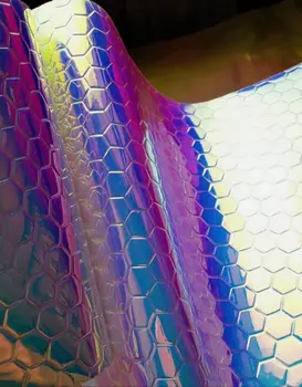 

1yard (90x132cm) lridescent football Synthetic leather pu leather fabric sheet bow material KB020