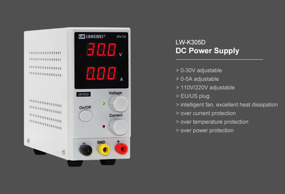 LW-K305D лаборатории Питание Регулируемый регулятор переключения DC Питание 30 V 5A для мобильных телефонов ремонт паяльная 110 V 220 V