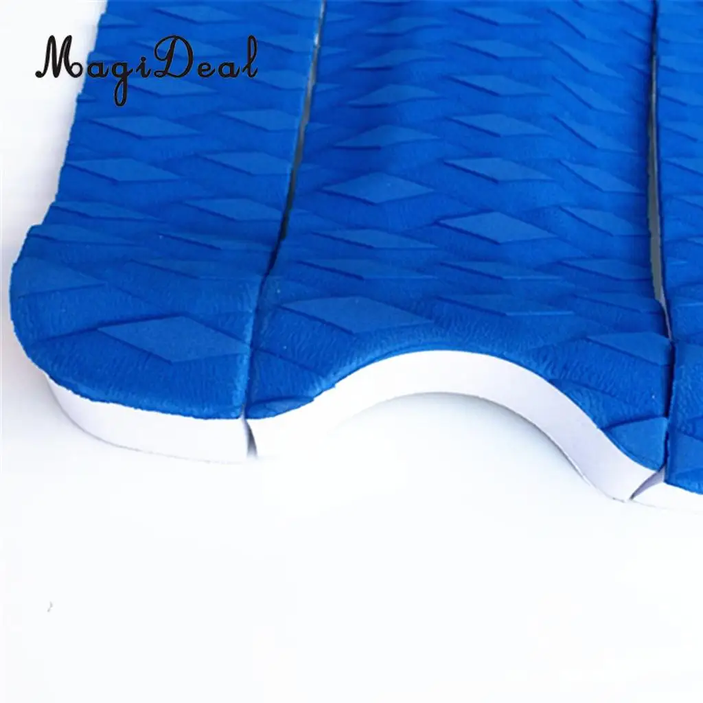 MagiDeal 3Pcs Adhesive Diamond Grooved Non-slip EVA Surf Traction Pad Tail Pad Deck Grip Mat for Surfboard Shortboard Skimboard