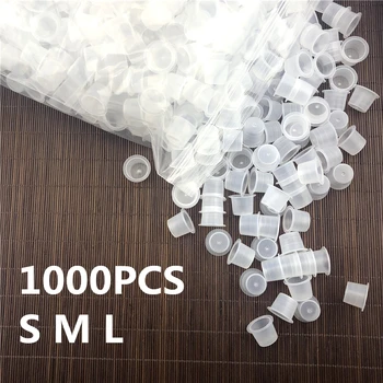 

15/13/8mm inkcups Caps 1000pcs Plastic Pigment Ink Cup Self-standing Large Medium Small Size Tattoo Ink Holder