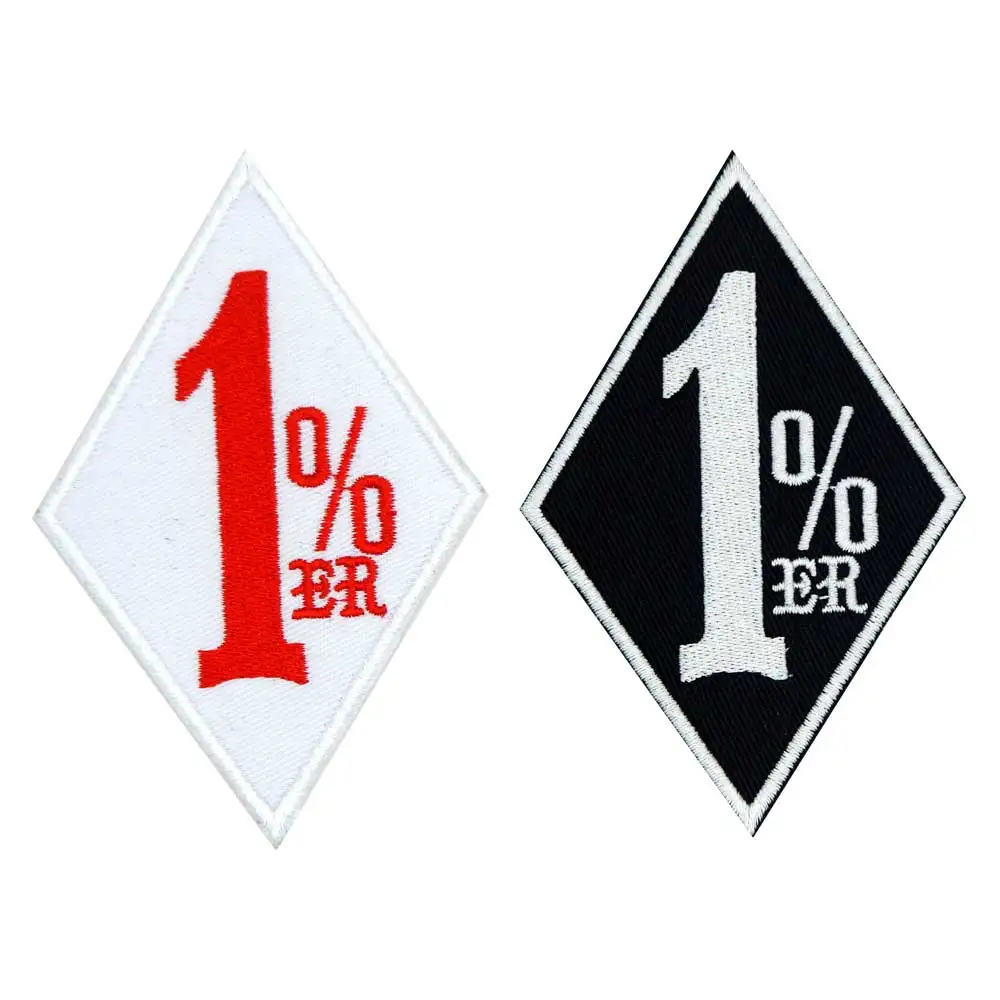

1%er iron on backing punk skull embroidered rider biker motorcycle patches for back vest hat clothing