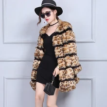 Nerazzurri леопардовое пальто женское пушистое зимнее пальто из искусственного меха Роскошная теплая Женская куртка размера плюс пальто из искусственного меха лисы 5XL 6XL 7XL