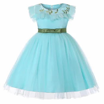 

Girl Princess Dress Embroidery Children Festival Dress Costumes Baby Girls Wedding Party Dress Kids Voile Dresses For Girls
