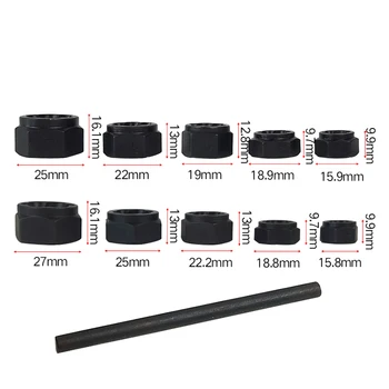 

11Pcs New Damaged Bolt Nut Screw Remover Extractor Removal Set Nut Removal Socket Tool Threading Hand Tools Kit With Box