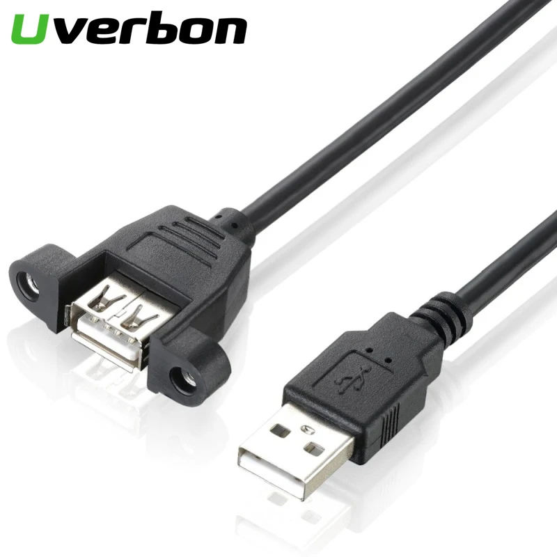 USB 2,0 кабель-удлинитель папа-мама с винтовым креплением на панель из ...