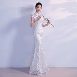 2018 Свадебная вечеринка Cheongsam Oriental для женщин макси платье Традиционный китайский стиль элегантный Qipao длинные платья халат Vestido S-XXL