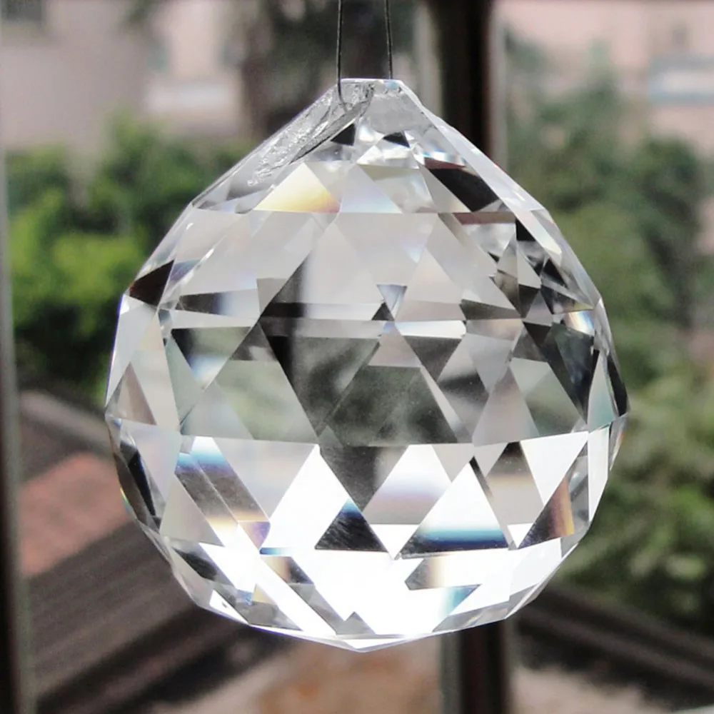 H/&D 5X Clear Suncatcher Chandelier Cut Crystal Prism Part Hanging Pendant 50mm