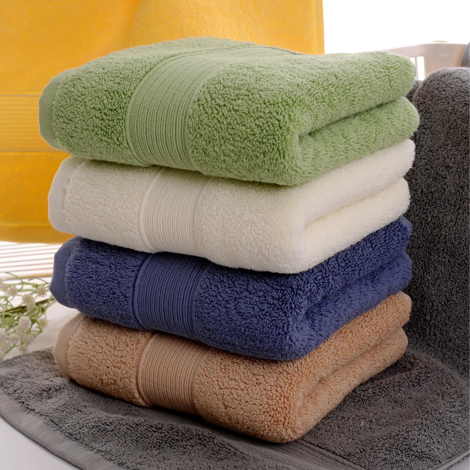 Bath Towel 100% Cotton Plain Dyed Woven Thick | Дом и сад