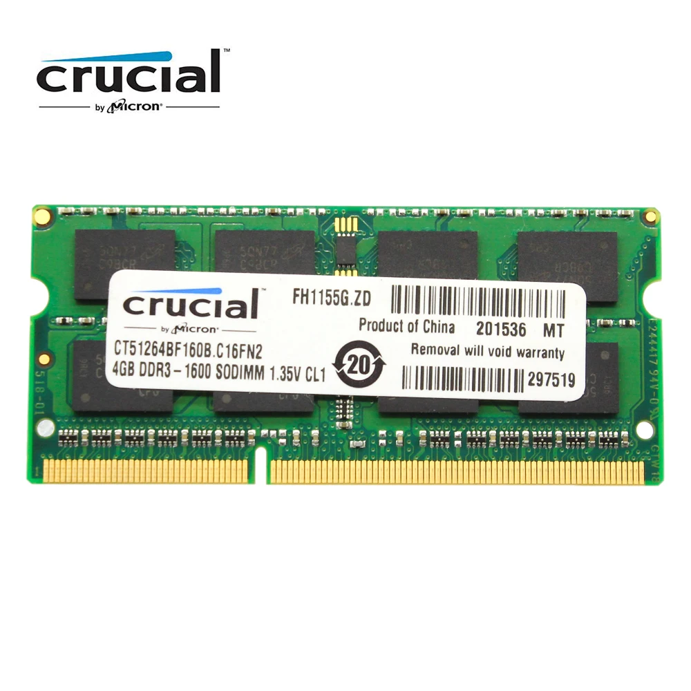 حاسمة RAM SO DIMM DDR3 DDR3L 8 GB 4 GB 1333 MHZ 1066 MHz 1600 SODIMM 8 GB 12800 S 1.35 V لأجهزة الكمبيوتر المحمول الذاكرة