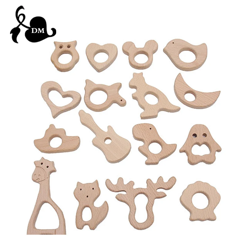 spesifikasi 1 Pcs Baby Teether Beech Kayu Teether Mainan Gigi Bayi Tumbuh Gigi Aksesoris Anak anak Tumbuh Gigi Liontin Keperawatan Pemegang
