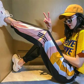 

Summer Harem Pants hip hop trousers fashion loose beam legs solid color Ankle-Length Pants 2019 Casual women Harajuku pants Girl