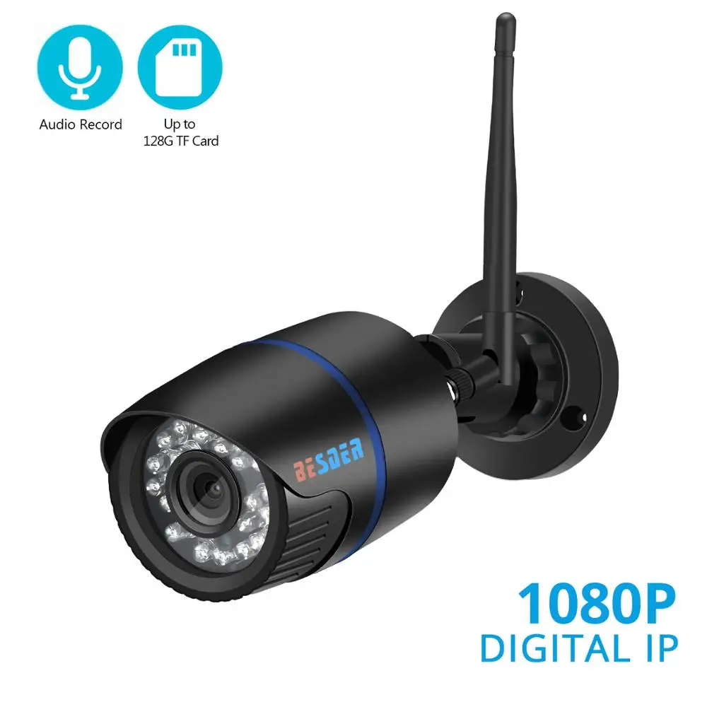 BESDER Yoosee Wi-Fi Ip CCTV Камера 720 P 960 1080 P Onvif P2P черного цвета, в виде Пули безопасности уличные Ip Камера Беспроводной Поддержка SD карты