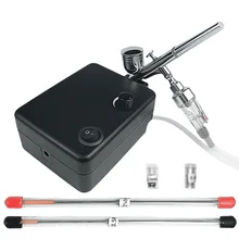 Onnfang Горячая набор воздушных компрессоров с двойным действием Аэрограф Краскораспылитель для дизайна ногтей макияж Air-кисть комплект